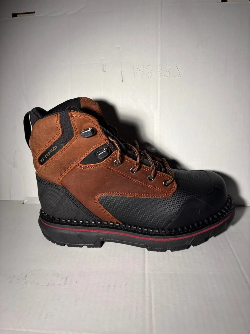Red Wing Shoes Black and Brown Safety Work Boots Size 7.5